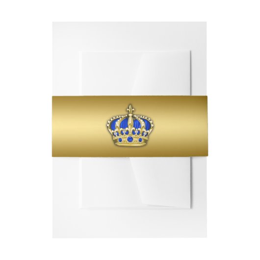 Bandeau De Faire-part Royal Blue et Gold Prince (Devant example)