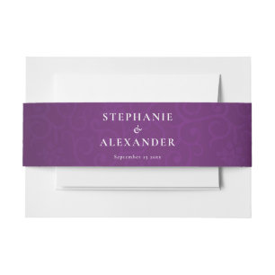 Bandeau De Faire-part Royal Purple Mariage damassé
