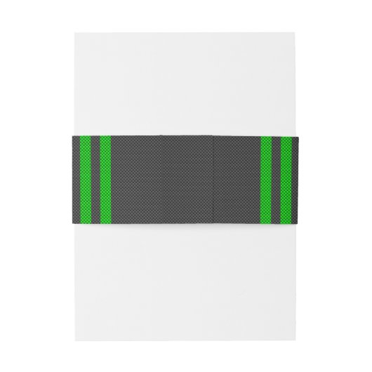 Bandeau De Faire-part Ruban de course électrique vert carbone (Dos Example)