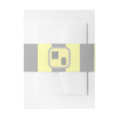 Bandeau De Faire-part Rugby jaune et gris rayures Monogramme (Devant example)