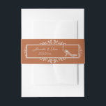 Bandeau De Faire-part Rust Peacock Flourd Invitation Bande de ventre<br><div class="desc">Personnalisez votre papeterie mariage pour les invités avec un ensemble de Rust Peacock Flourish Faire-part de mariage Belly Band. Le design de la bande de ventre est orné d'un élégant paon orné de fleurs. Personnalisez avec les noms du marié et de la mariée avec la date du mariage. Papier à...</div>