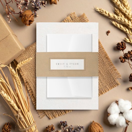 Bandeau De Faire-part Rustic Boho Mariage Kraft Paper ID1109