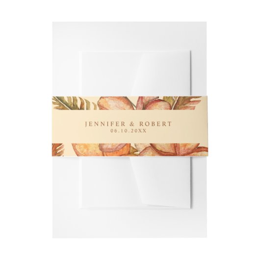 Bandeau De Faire-part Rustic Fall Floral Faire-part de mariage Belly Ban (Devant example)