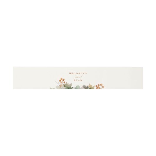 Bandeau De Faire-part Rustic Fall Greenery Feuille Foliage Mariage (Plat)