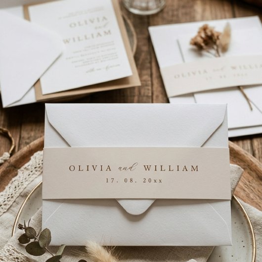 Bandeau De Faire-part Rustic Modern Script Personalized Wedding 