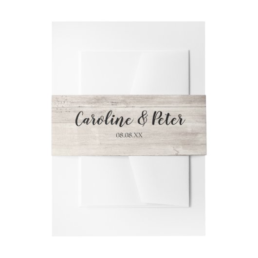 Bandeau De Faire-part Rustic Woodgrain Grange Bois Invitation Bande de v (Devant example)