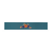 Bandeau De Faire-part Rustique Automne Orange Navy Bleu Floral Mariage (Plat)