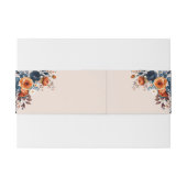 Bandeau De Faire-part Rustique Burnt Orange et Mariage bleu (Dos exemple)