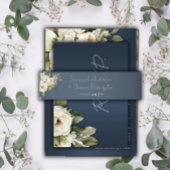 Bandeau De Faire-part Rustique Dusty Blue et Boho Rose Mariage