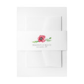 Bandeau De Faire-part Rustique Elegant Aquarelle Script Red Poppy Mariag (Devant example)