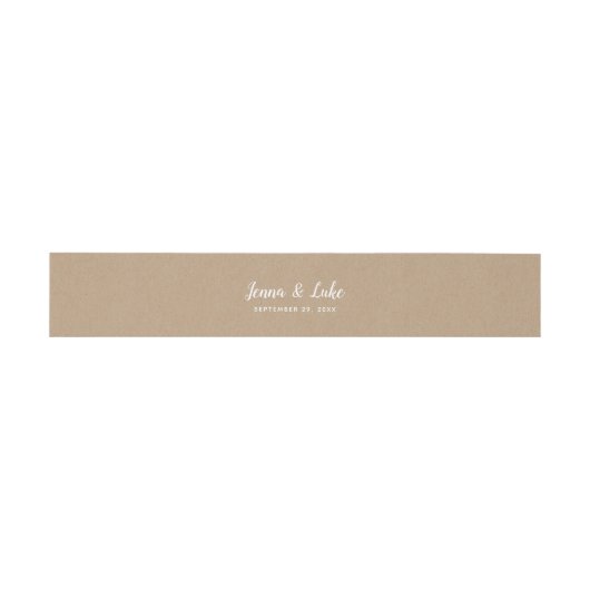 Bandeau De Faire-part Rustique Faux Kraft Mariage (Plat)