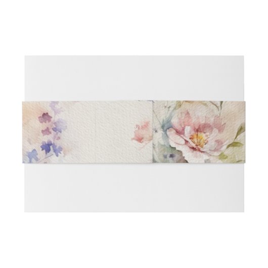 Bandeau De Faire-part Rustique Retro Fleur sauvage d'aquarelle Mariage (Dos exemple)