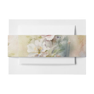 Bandeau De Faire-part Rustique Retro Fleur sauvage d'aquarelle Mariage