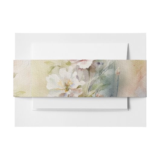 Bandeau De Faire-part Rustique Retro Fleur sauvage d'aquarelle Mariage (Devant Example)