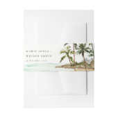 Bandeau De Faire-part Rustique Tropical Palm Trees Beach Sand Mariage (Devant example)