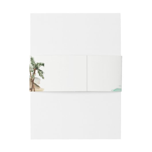 Bandeau De Faire-part Rustique Tropical Palm Trees Beach Sand Mariage (Dos Example)