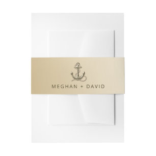 Bandeau De Faire-part Rustique Vintage Antique Ancre Nautique Mariage