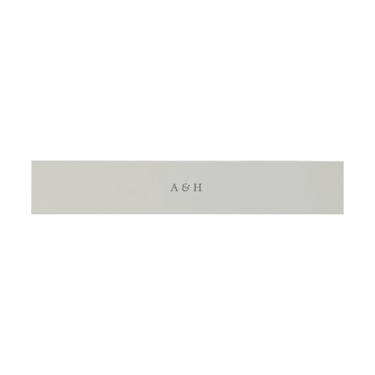 Bandeau De Faire-part Sable gris monogramme simple et élégant (Plat)