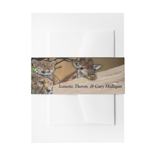 Bandeau De Faire-part Safari faune Belly Band (Devant example)