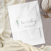 Bandeau De Faire-part Sage Eucalyptus Nom du script Notre Mariage