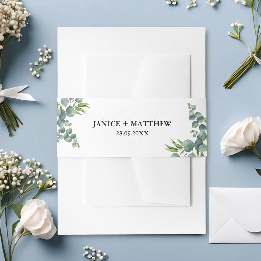 Bandeau De Faire-part Sage Eucalyptus Woodland Mariage