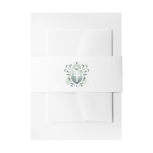 Bandeau De Faire-part Sage Green Crest et Cross