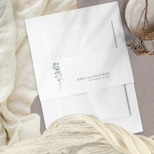 Bandeau De Faire-part Sage Green Eucalyptus Script Names Mariage