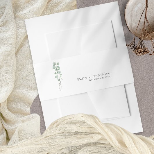 Bandeau De Faire-part Sage Green Eucalyptus Script Names Mariage