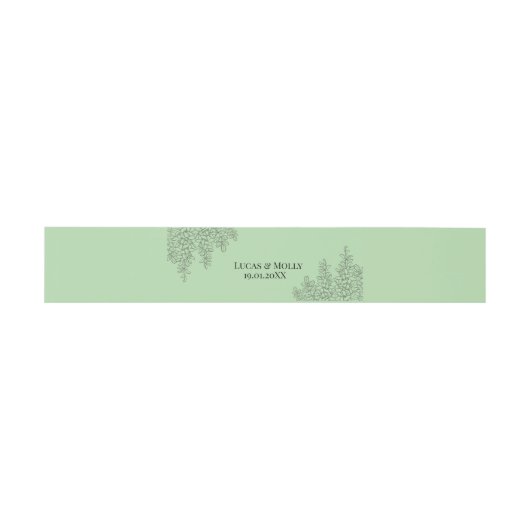Bandeau De Faire-part Sage Green Fern Mariage (Plat)