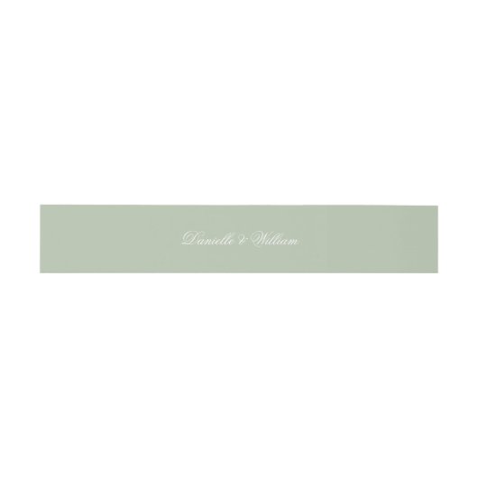 Bandeau De Faire-part Sage Green Mariage Simple White Calligraphie (Plat)