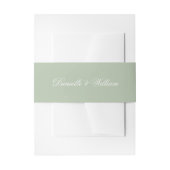 Bandeau De Faire-part Sage Green Mariage Simple White Calligraphie (Devant example)