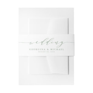 Bandeau De Faire-part Sage Green Minimaliste Dainty Script Mariage