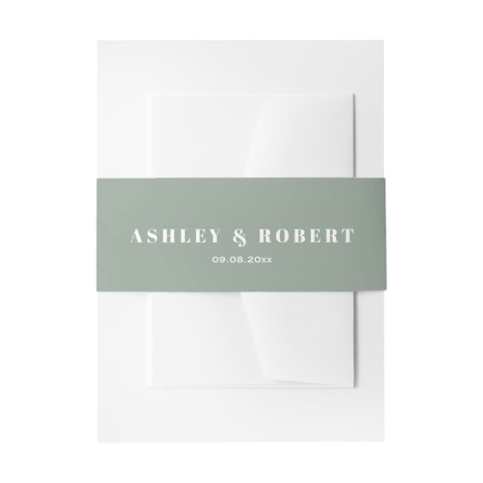 Bandeau De Faire-part Sage Green Modern Wedding Invitation (Devant example)