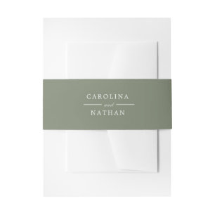 Bandeau De Faire-part Sage Green Noms de mariage simples et élégants