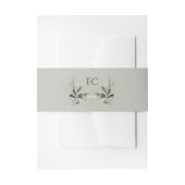Bandeau De Faire-part Sage Green Olive Branch Monogram Wedding (Devant example)