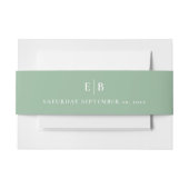 Bandeau De Faire-part Sage Green Simple Minimal Monogramme Mariage initi (Devant Example)
