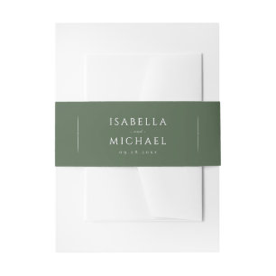 Bandeau De Faire-part Sage Green Simple Moderne Classique Mariage de lux