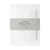 Bandeau De Faire-part Sage Green Simple Script Monogramme Mariage (Devant example)