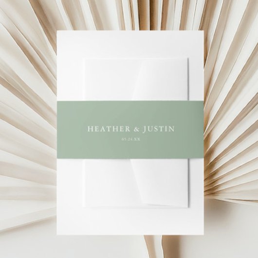 Bandeau De Faire-part Sage Vert Été Rustique Simple Mariage