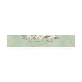 Bandeau De Faire-part Sage Vert Floral Fleurs Beige Mariage Or (Plat)