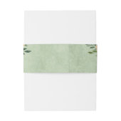 Bandeau De Faire-part Sage Vert Floral Fleurs Beige Mariage Or (Dos Example)