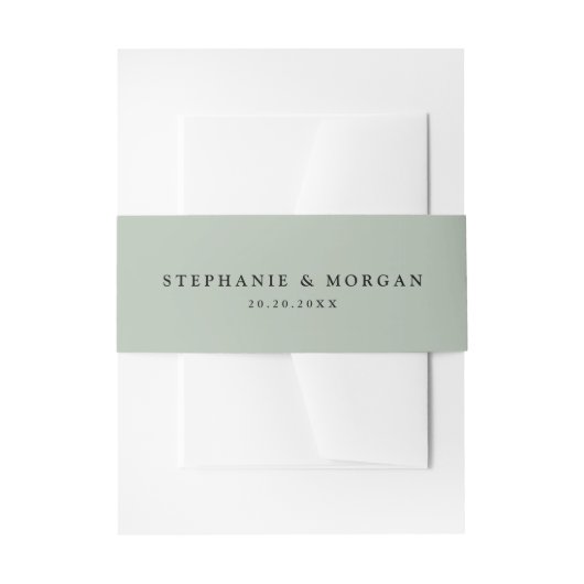Bandeau De Faire-part Sage vert simple rustique Boho Mariage (Devant example)