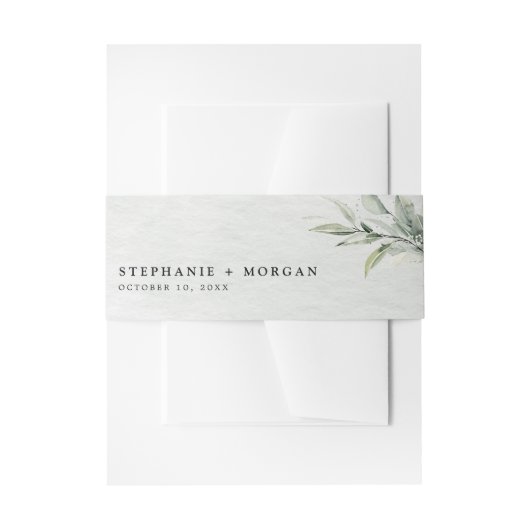 Bandeau De Faire-part Sage vert simple rustique Boho Mariage (Devant example)