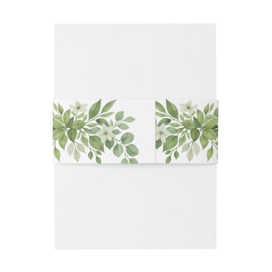 Bandeau De Faire-part Sage Vert verdure Moderne Monogramme Mariage (Dos Example)
