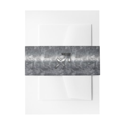 Bandeau De Faire-part Sagittarius Zodiac Silver Distour Steel look (Devant example)