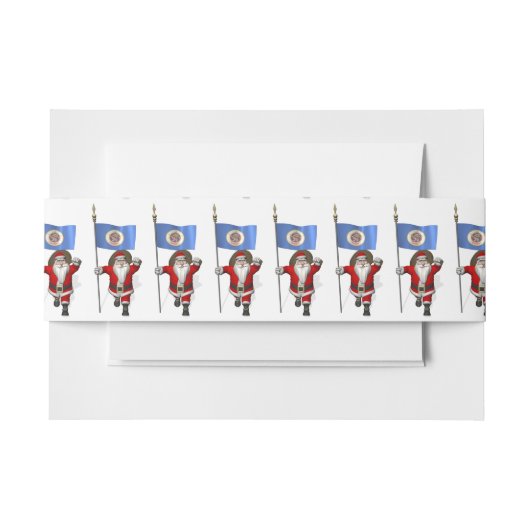 Bandeau De Faire-part Santa Claus with Ensign of Minnesota (Devant Example)