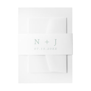 Bandeau De Faire-part sauge vert minimaliste simple mariage moderne