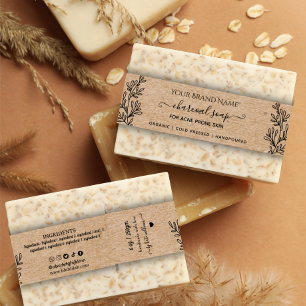 Bandeau De Faire-part Savon Botanique Fait Maison Emballage de Savon Kra