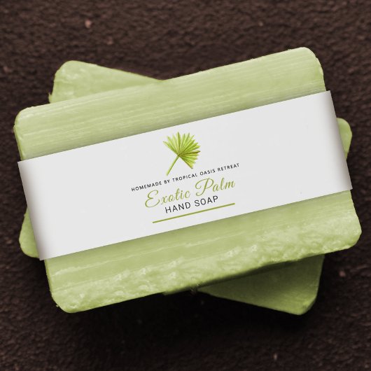 Bandeau De Faire-part Savon de beauté étiquette palme tropicale bande de