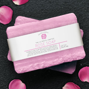 Bandeau De Faire-part savon rose ou autre produit de beauté rose étiquet